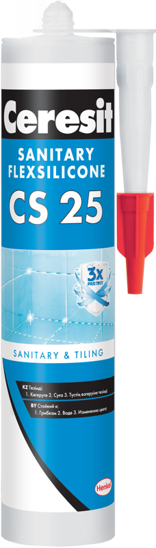 Ceresit CS25 MicroProtect Высокоэластичный силиконовый шов для стыков и примыканий, картридж, 280 мл, цвет - Серый (Grey)